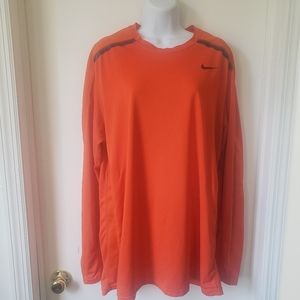 NIKE dri fit long sleeve orange shirt